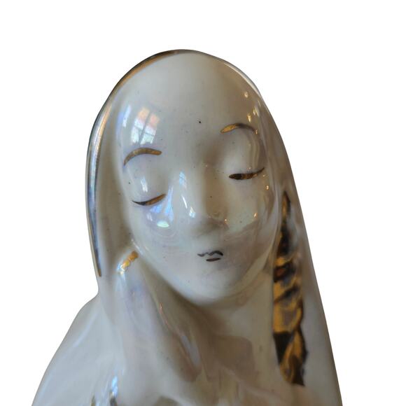 Vintage Madonna Bust Planter Lady Head Vase Religious Planter - Picture 4 of 11